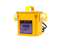 Electro-wind AP10/2 1kVA portable power tool transformer with twin sockets and handle.