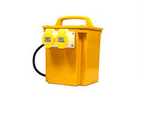 Electro-wind AP35/2 3.5kVA portable power tool transformer with 2 x 16A sockets and handle.