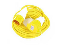 Electro-wind 110V 14m extension lead, 4mm cable, with 32A plug and trailing socket.