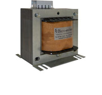 Electro-wind EA500 panel transformer, 380-440V in, 110V out, metal case, on white background.