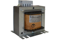 Electro-wind 250VA panel transformer, 400v in/110v out, 50/60Hz, metal frame, label at angle.