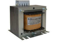 Electro-wind EB350: 350VA panel transformer, 400V to 110V, metal case, shrouded block terminals.