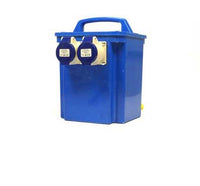 Electro-wind P24030/16 3kVA 110V-230V step-up power box, 2x16A outlets, top handle.