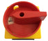 Electro Wind Ltd SPM63A 63A 3-pole rotary lockable switch, panel mount, red/yellow, OFF position.