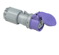 Electro-wind TS16243 16A 24V IP44 3 pin trailing socket, grey & purple with flip-top cover.