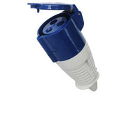 Electro-wind TS32240 32A 240V 3 pin IP44 socket with flip-top cover, on white background.