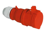 Electro-wind TS324155P 32A 415V IP44 5 pin red trailing socket with protective cap.