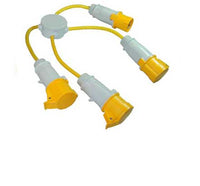Electro-wind WAD16-110: 110V 16A power splitter with 1 input and 3 output sockets.