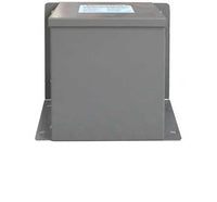 Electro-wind WM5000TR 5kVA wall/floor transformer, gray metal, front view on flat base.