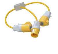 Electro-wind YAD16-110: 110V 16A adapter with connectors and 2-way power splitter.