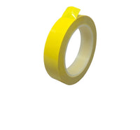 Electro-wind YP1265/G Yellow Poly Tape 12mm x 65m, lifted end, on a white background.