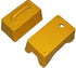 Two yellow Electro-wind GRP junction box cases: one with handle, one with top cable entry.
