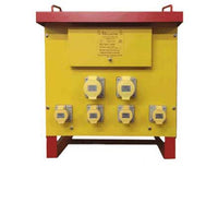 Electro-wind M3100C 10kVA 3Ø site transformer, steel case, 4x16A & 2x32A sockets, IP23.