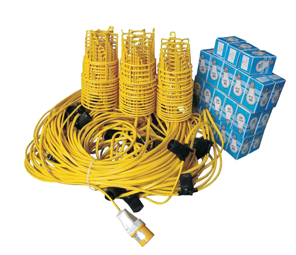 FKIT100MESLED - 110V 100m 10w LED Festoon Lighting Kit - Including Bulbs and Guards