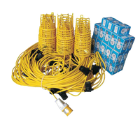 Electro-wind FKIT100MESLED 110V 100m LED festoon kit with bulbs and guards included.