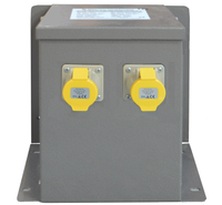 Electro-wind WM15002TR: wall/floor transformer, 2 x 16A yellow sockets on front panel.