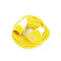 Electro-wind E432110EW 110V 14m yellow extension lead with 32A plug and trailing socket.