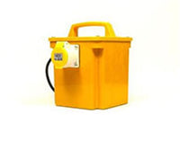 Electro-wind AP7/1 0.75KVA portable tool transformer with handle, yellow, 1 x 16A socket.
