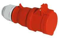 Electro-wind TS324155P 32A 415V IP44 5 pin trailing socket with cap, shown on white background.